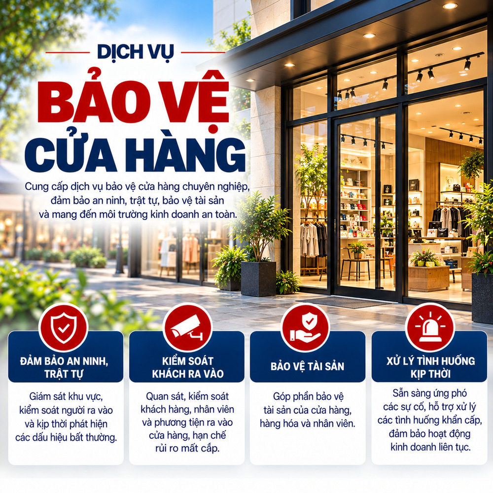 Bảo Vệ Đại Tín tự hào là một trong những đơn vị cung cấp dịch vụ bảo vệ cửa hàng uy tín, chuyên nghiệp